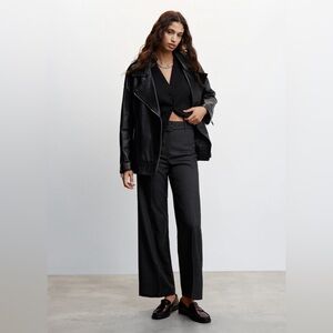 Mango high waist belted pants